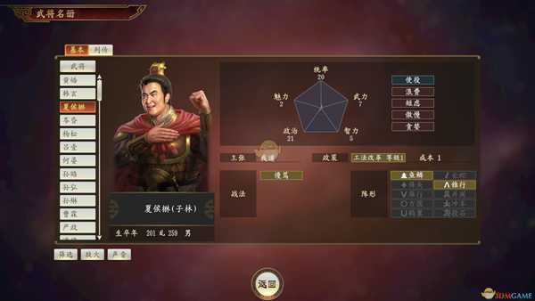 《三国志14》夏侯楙武将点评