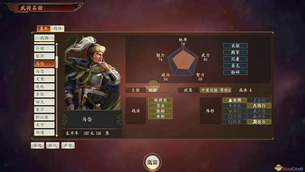 《三国志14》马岱武将点评