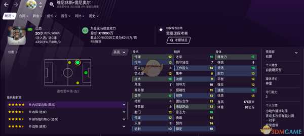 《足球经理2021》实用型边锋推荐