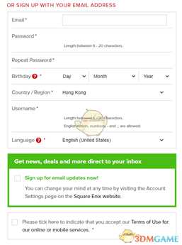 SQUARE ENIX账号注册教程