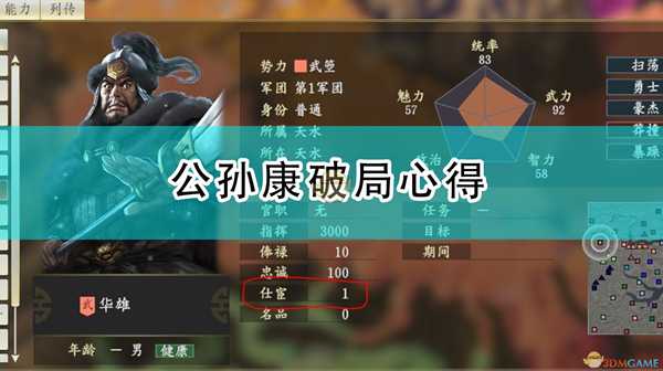 《三国志14：威力加强版》公孙康破局心得