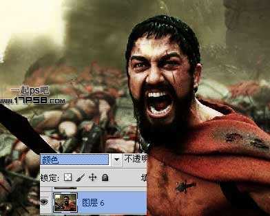 photoshop将斯巴达300勇士图片制作出电影效果