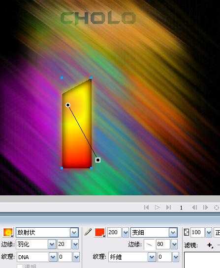 Fireworks设计绘制超炫的五彩发光斜线条背景实例教程