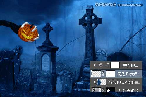 Photoshop合成幽暗气氛的恐怖万圣节海报教程