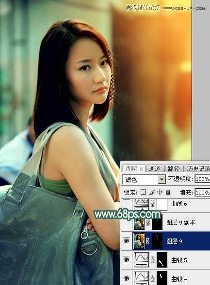 使用Photoshop给美女人像添加怀旧漏光效果