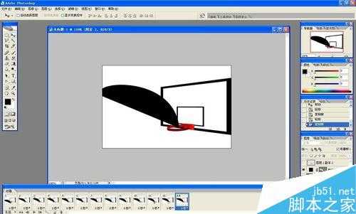 用ps制作篮球进框的gif动态图片