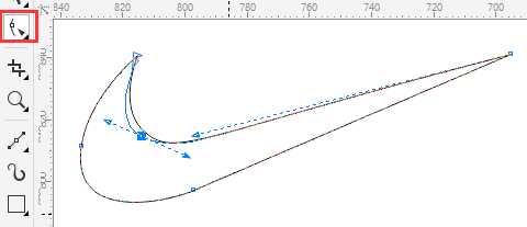 CDR两个基础工具快速制作耐克标志