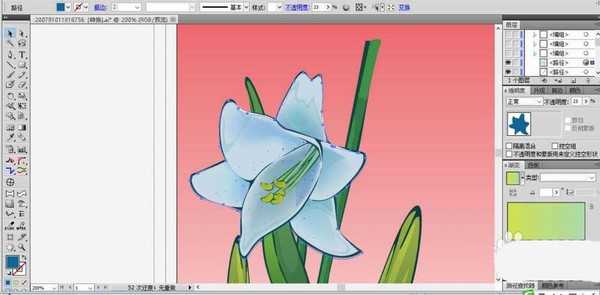 ai怎么画矢量的百合花素材?