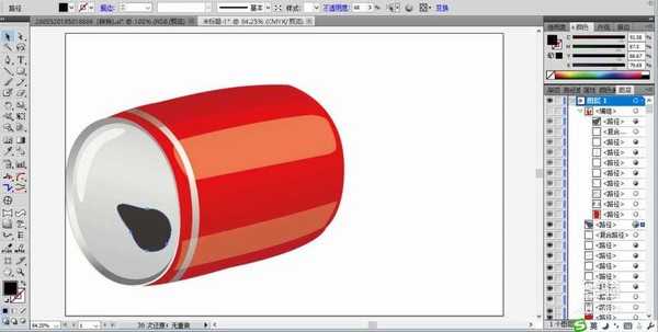 ai怎么绘制立体的易拉罐素材?