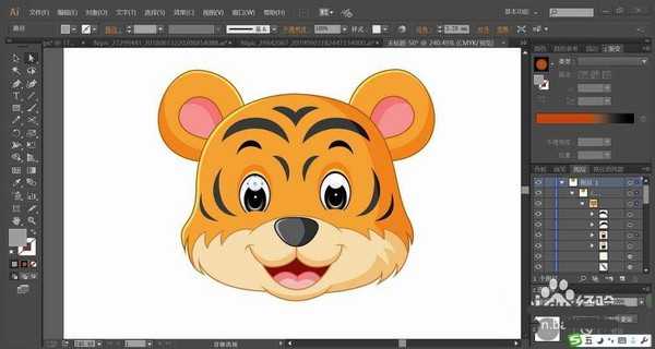 ai怎么设计虎头矢量图? ai老虎头的画法