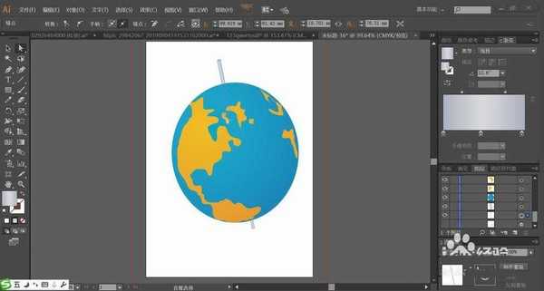 ai怎么绘制扁平化的地球仪图标?