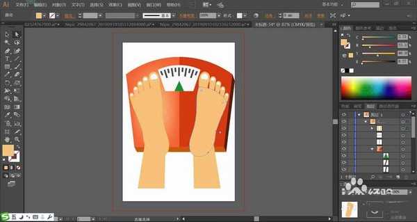 ai怎么画体重秤? ai体重秤矢量图的画法