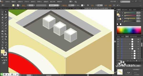 ai怎么绘制商场建筑图? ai商场建筑立体俯视图的画法