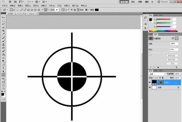 ps怎么快速绘制十字靶标图案? ps瞄准靶图标的画法