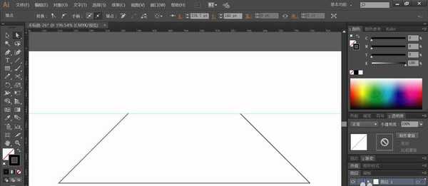 ai怎么画只有一条对称轴的四边形? ai四边形透视效果的画法